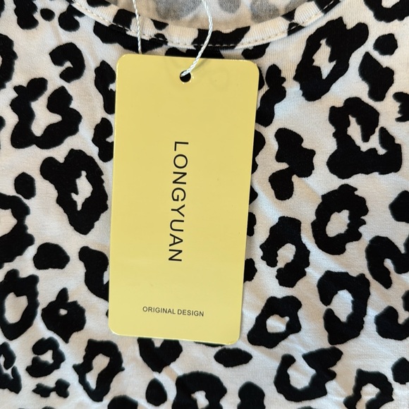 NWT LongYuan Large Black & White Beautiful Shoulder Strap Dress - Picture 4 of 8